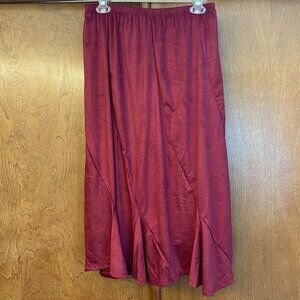 Urban Coco Medium, suede like, rich burgundy color maxi skirt. NWT